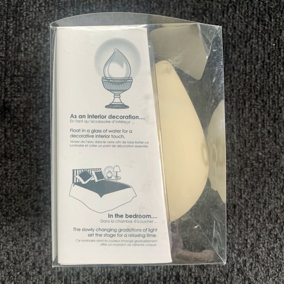 NIB Dreams White Water Drop Shaped Rainbow Gradient Color Changing Bath Light - Picture 6 of 8